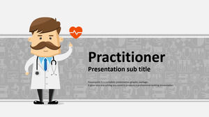 Graue Cartoon Arzt Hintergrund medizinische Krankenhaus PPT Vorlage kostenloser Download