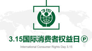 Green 3.15 Tema Modello PPT per i diritti internazionali dei consumatori