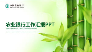 PPTテンプレートの農業銀行の仕事の緑の竹の背景