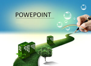 Modelli di business Powerpoint verdi