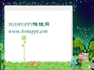 Verde stile cartone animato immagine di sfondo PPT