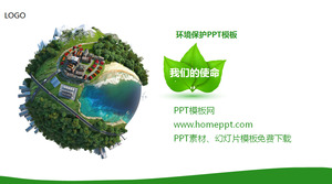 Grüne Erde Umweltschutz PPT herunterladen