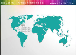 Yeşil Düz Dünya Haritası PPT İllüstrasyon Free Download