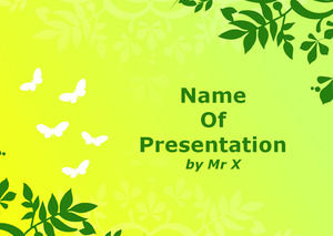 Flores verdes plantilla de PowerPoint Marco