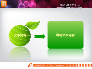 Verde frunze de fundal PPT de descriere a conținutului de material de descărcare