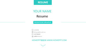 Green simple dynamic personal resume PPT template