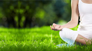 background image PPT verde Yoga