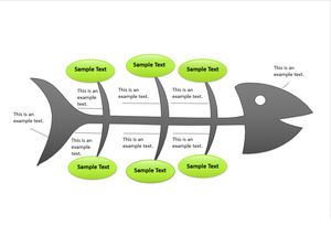 Modèle PPT de diagramme de structure en os de poisson gris