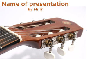 Guitar closeup music theme ppt template