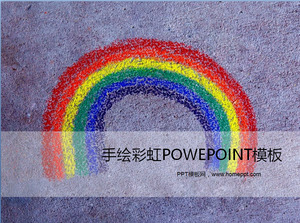 A mano arcobaleno sfondo dipinto modello di presentazione dei cartoni animati download;