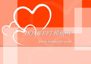 Heart-shaped background red love PPT template