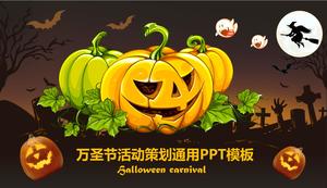 Horror Pumpkin Light Halloween Plantilla PPT