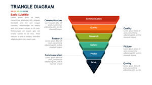 Inverted triangle hierarchy diagram PPT template