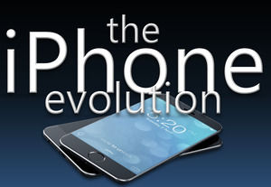 iphone6 ​​휴대 전화 블루 블랙 기술 감지 PPT 템플릿
