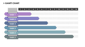 Материал шаблона PPT Gantt в виде метки