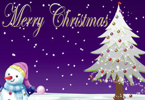 Большие падающие снежинки, мерцающие огни рождественской елки Рождественские спецэффекты анимированные поздравительные открытки ppt template