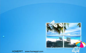 Leisure seaside vacation travel PPT template