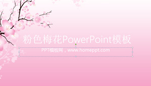 Luce Plum Blossom Background Cartoon Modello di PowerPoint Scarica