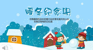 Little cute style warm winter commemorative album PPT template