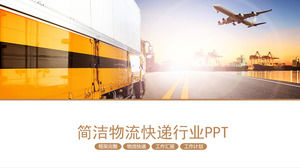 Modello di trasporto PPT di logistica per sfondo piano di camion