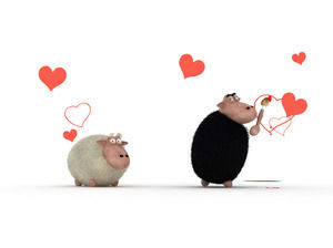 Loving sheep slide background picture