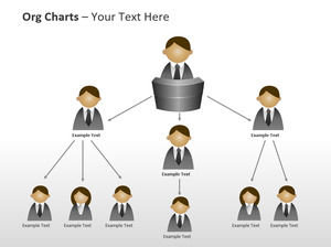 Male and female cartoon avatar PPT organization chart