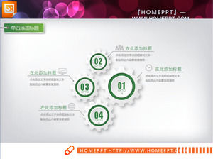 ไมโคร - แผนภูมิ PPT มิติของโครงสร้างเกียร์สีเขียว
