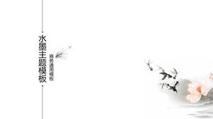 Modelo de PPT de estilo chinês branco minimalista à mão livre