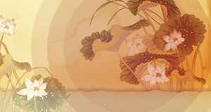 Mooncake scroll background Plantilla de PPT de tarjetas de felicitación de mediados de otoño