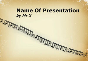 Musik Notasi Lembar powerpoint template yang