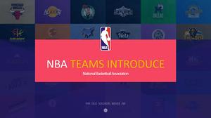 เทมเพลตการแนะนำแม่แบบ PPT สำหรับทีมบาสเกตบอล NBA