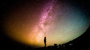 Ночное небо звездное звездное PPT фоновый рисунок