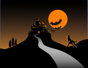 lobo noche rugido imagen de fondo PPT
