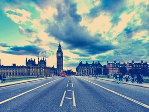 No convencionales de efecto de imagen de fondo del PPT calle de Londres