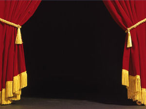 Opening the front curtain frame PPT material download