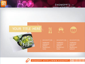 indústria de alimentos laranja pacote gráfico PPT de download