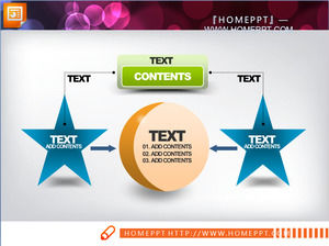 สีส้มสีเขียวสีฟ้าองค์ประกอบของแผนภูมิ PowerPoint แม่แบบแพคเกจการดาวน์โหลด