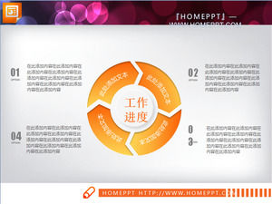 Pomarańczowy mikro-stereo wykres podsumowanie pracy PPT do pobrania za darmo