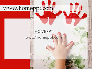 Paint Handprint Art PPT Background Template Download