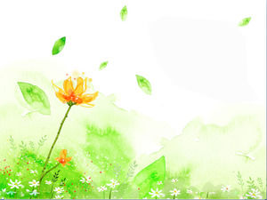 Painting series cartoon floral PPT background picture