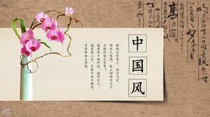 Patyna starożytny wierszyk Chiński styl elementu pracy raport podsumowujący szablon PPT