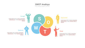 People silhouette SWOT analysis PPT template
