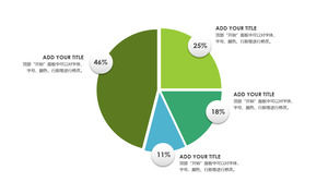 Percentage analysis illustrates PPT pie chart template
