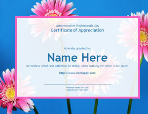 Pink flower plant PPT template download