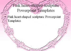 ピンクのハート型の彫刻PowerPointテンプレート