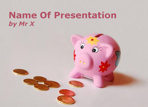 粉紅色的儲蓄罐的PowerPoint模板