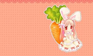 Pink Rabbit Princess with Radish Cartoon PPT background picture