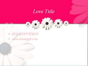 Pink sunflower background love PPT template