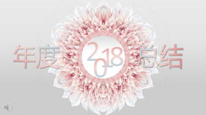 PPT-Vorlage für rosa dreidimensionales Blumenblatt-Stilarbeitszusammenfassungsbericht