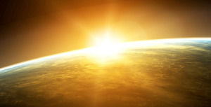 Gezegen Güneşli Cosmos PowerPoint Arkaplan Şablon